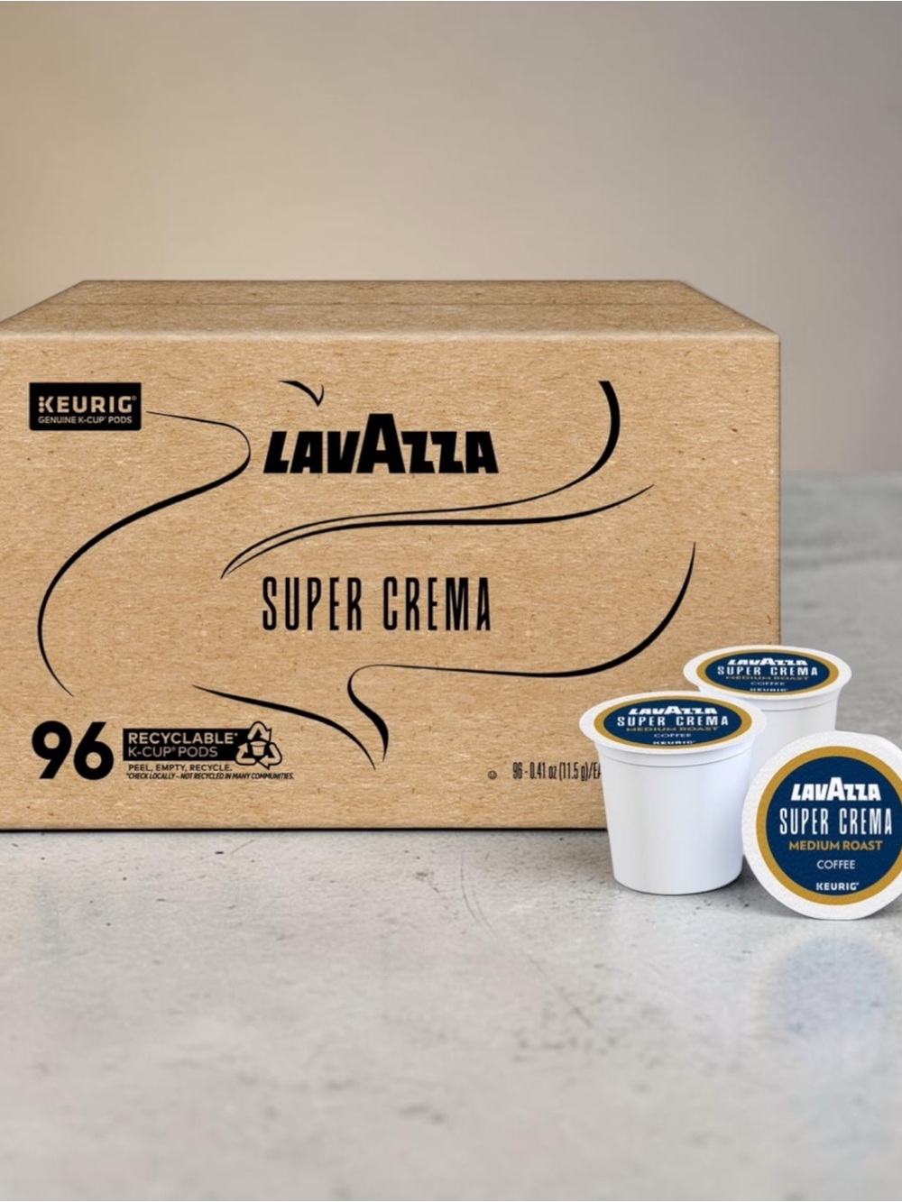 Lavazza Super Crema Medium Roast K-Cup Pods - 96 cups
